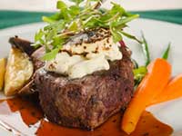 Steak with potatoes and carrots