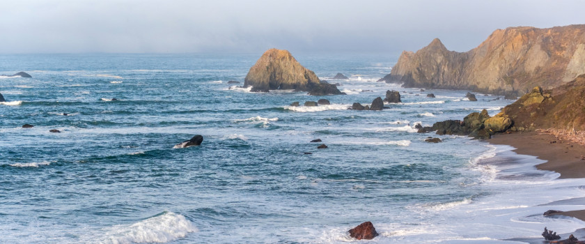 rocky view of the coast