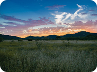 sunset over the mountains