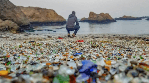 Fort Bragg beach with sea glass