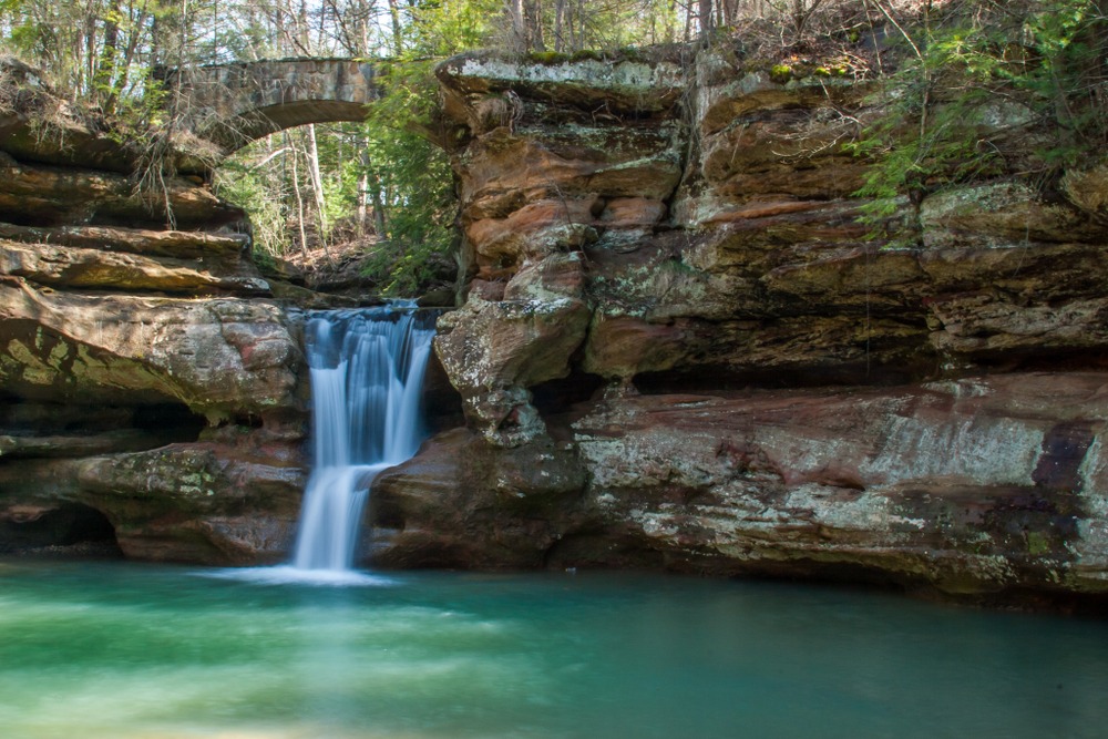 Beautiful waterfalls along Hocking Hills Trails