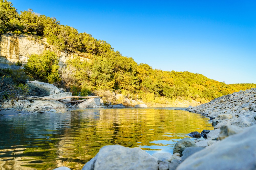 Beautiful river views at Dinosaur Valley State Park in Texas