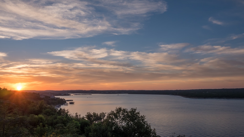 A beautiful sunrise while fishing at Lake Fork Texas